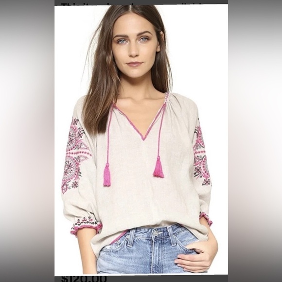 Ulla Johnson Tops - Ulla Johnson- NWT Ada Tassel flax blouse